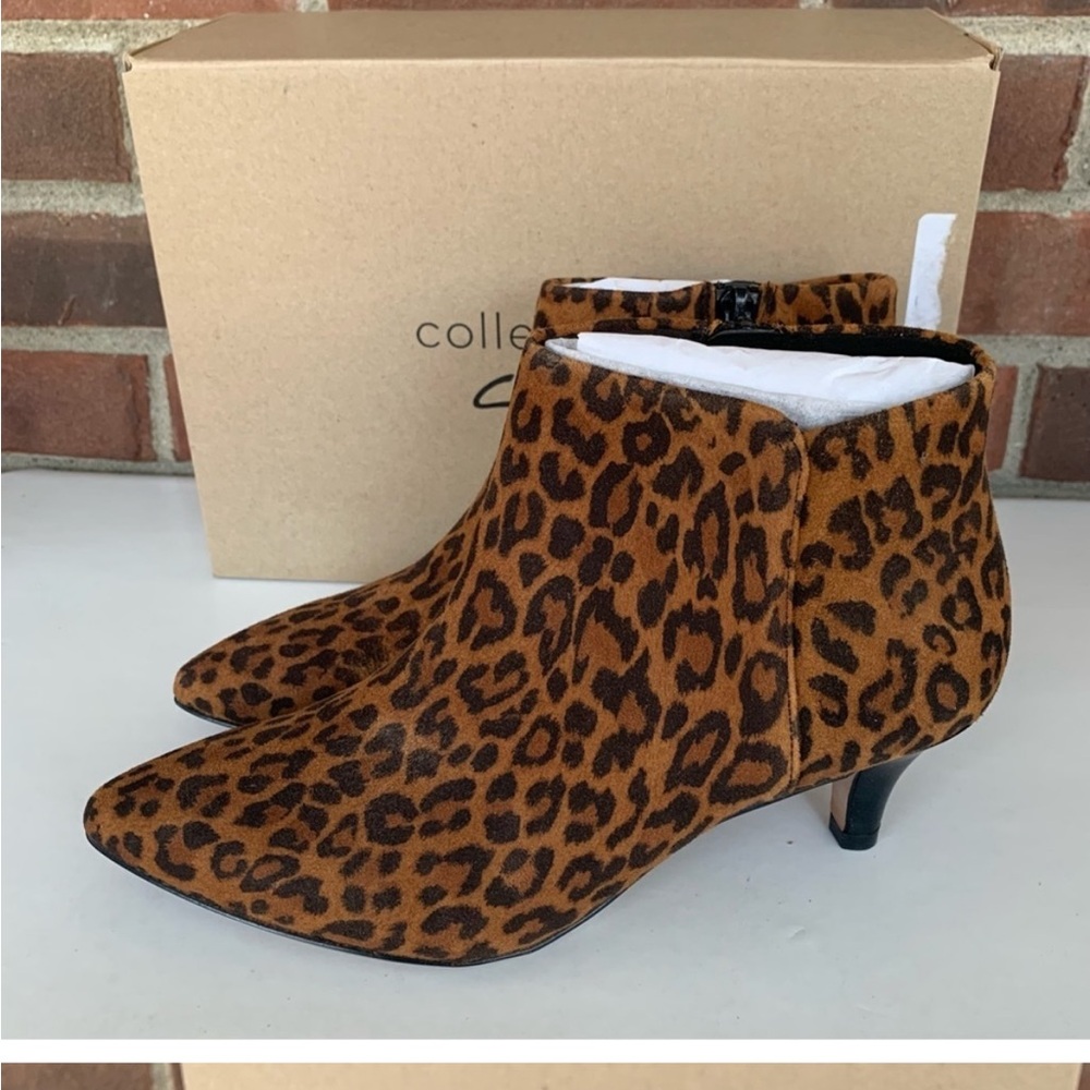 Clarks Brown Leopard Ankle Booties